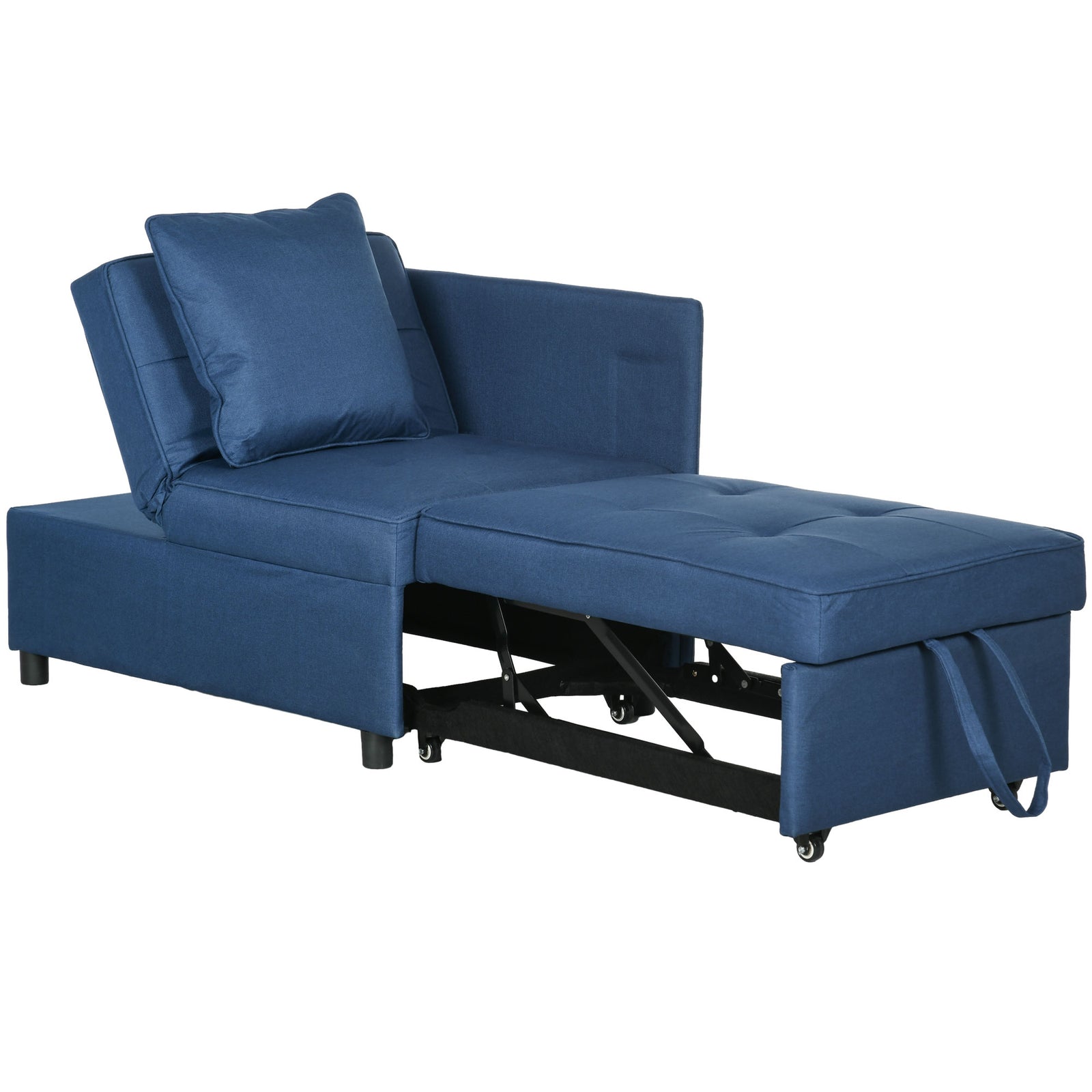 Folding Sleeper Sofa Bed Chair With Pillows Pocket | One Size | Blue