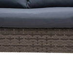 3 Pcs Garden Sofa Set Square Coffee Table Grey