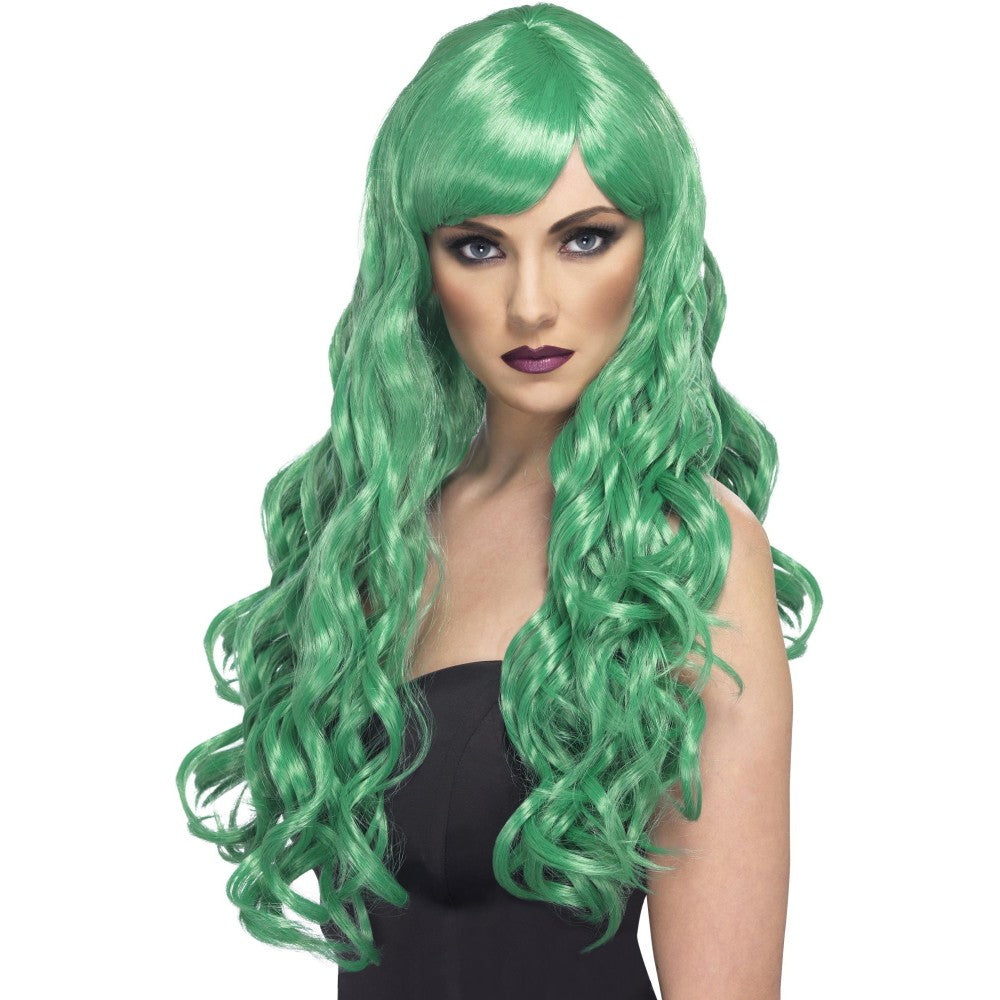 Desire Long Curly Wig With Fringe | Green