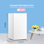 93l Compact Multi-layer Fridge With Cooler Box, 3 Removable Glass Shelves & Reversible Door | White