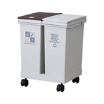 24l/40l Dual Compartment Trash Can With Lids And Wheels – Dry And Wet Waste Separation | Small