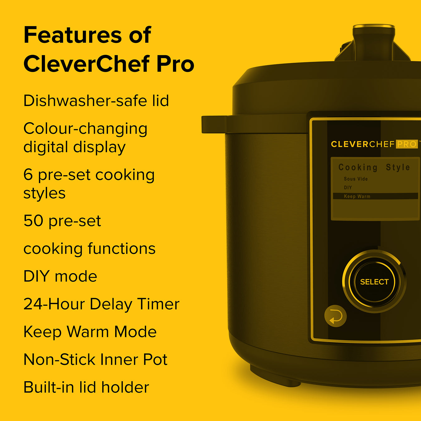 CleverChef Pro - Digital Pressure & Multi-function Cooker 5.7L | 5.7l