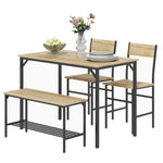 Industrial 4 Piece Dining Table And Chair Set Kitchen Table | Natura