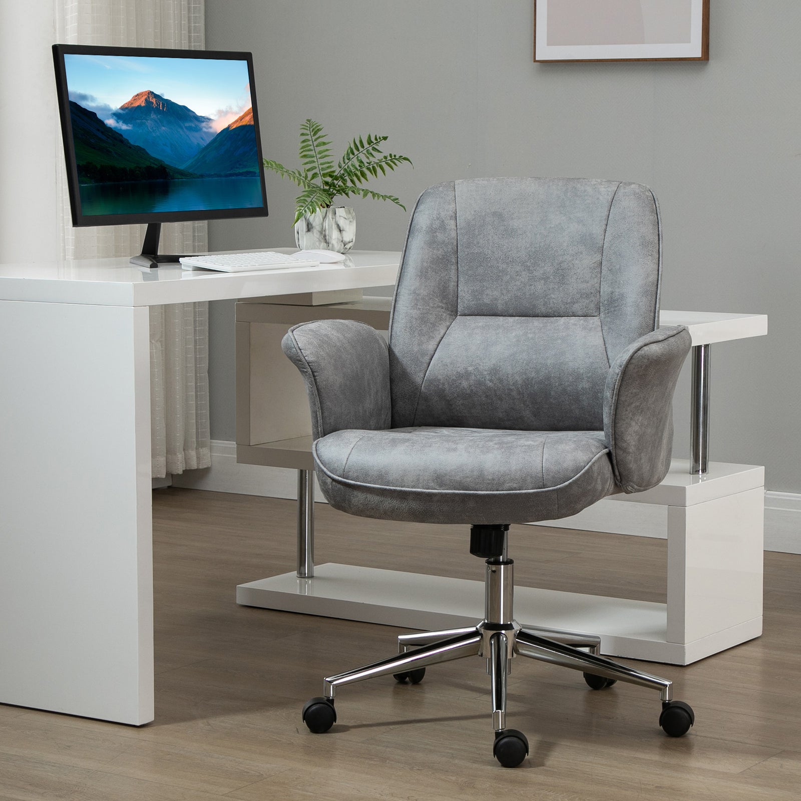 Mid Back Office Chair Swivel Home Study Bedroom