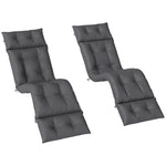 Garden Lounge Chair Cushions Set Of 2, 220gsm Fabric | Dark Gray