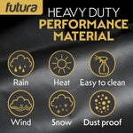Premium Square Waterproof Garden Furniture Cover, Outdoor Patio Weatherproof Rattan Sofa Guard Cover | 125 x 125 x 74cm | Black