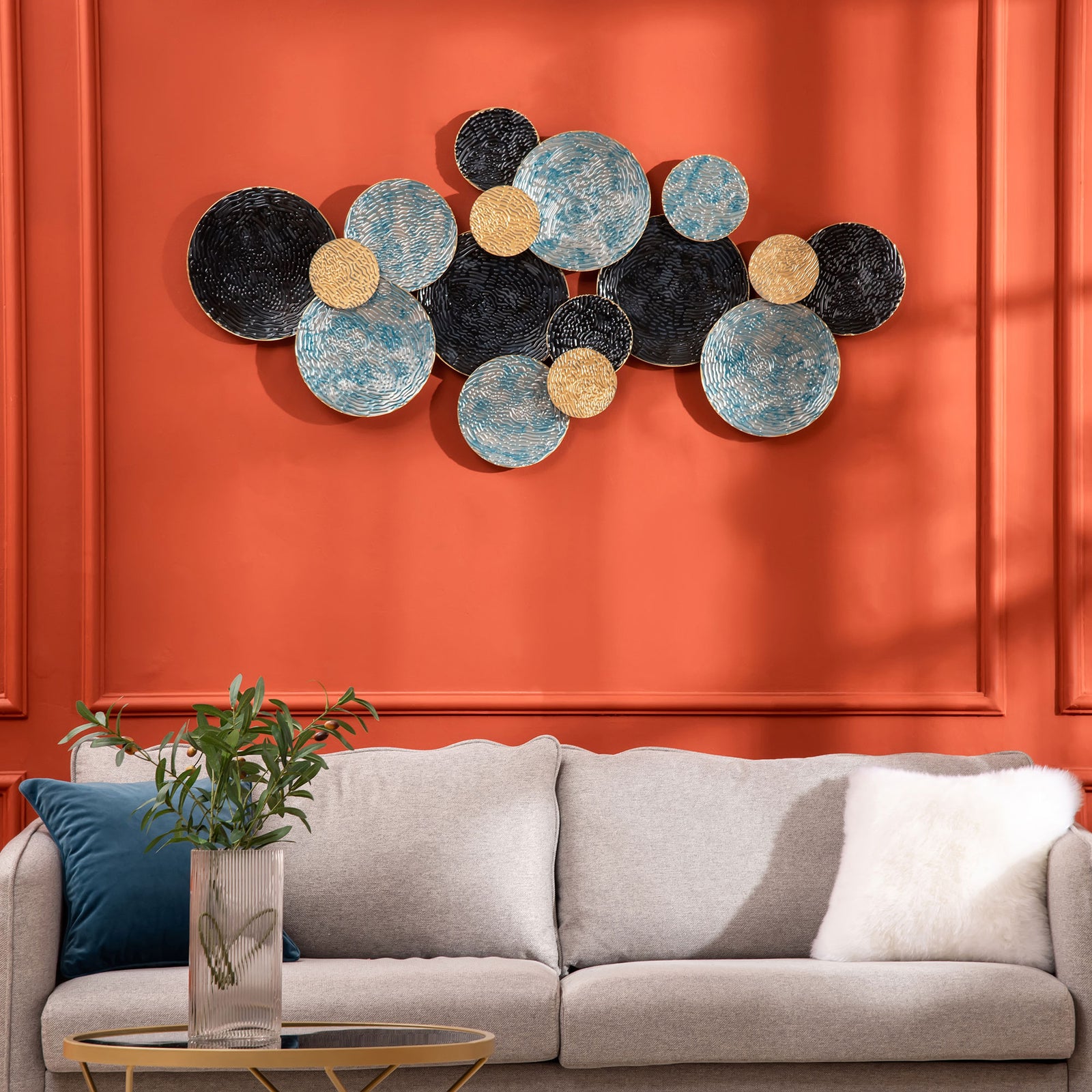 Minimalist Metal Wall Art Circle Home Hanging Wall Sculpture