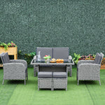 6 Pcs All Weather Pe Rattan Set W/ Cushions