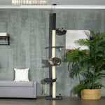 Floor-to-ceiling Cat Tree, Height Adjustable, Black