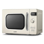 800w 20l Retro Microwave Oven With Led Display | Cream