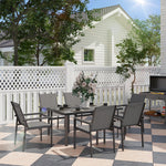Outdoor Dining Table And 4 Armchairs, Garden Dining Set | 7 | Gray