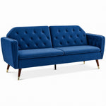 Victoria Velvet Sofa Bed 3 Seater | Blue