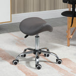 Pu Leather Saddle Stool W/ Moulded Padded Seat Adjustable | One Size | Gray
