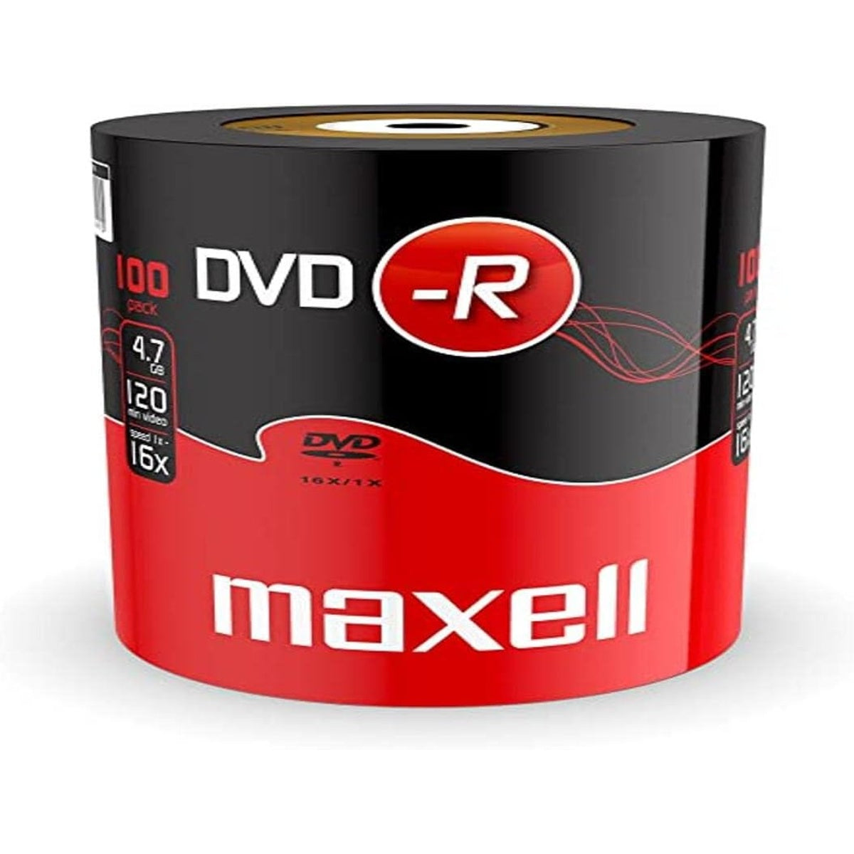 275733 Dvd-r 4.7 Gb 16x 120 Min Video 100 Disk Pack | Black