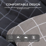 Outdoor Bench Cushion Grey Checkered Thick Padded Seat Pad With Ties For Garden Or Patio Furniture | Medium