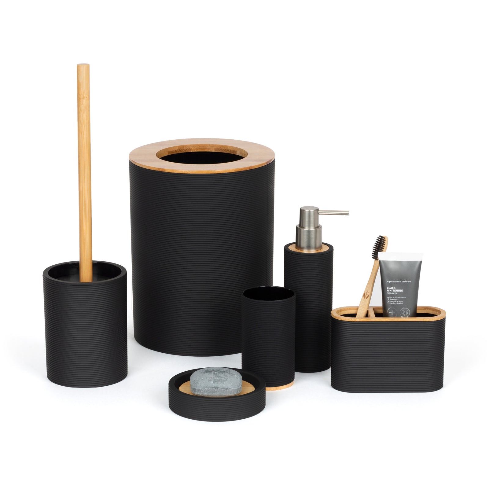 Bamboo Bathroom Set - Black