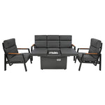MonsterShop 5 Seater Reclining Furniture Set With Firepit