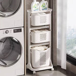 Laundry Basket Bathroom Clothes Storage On Wheels