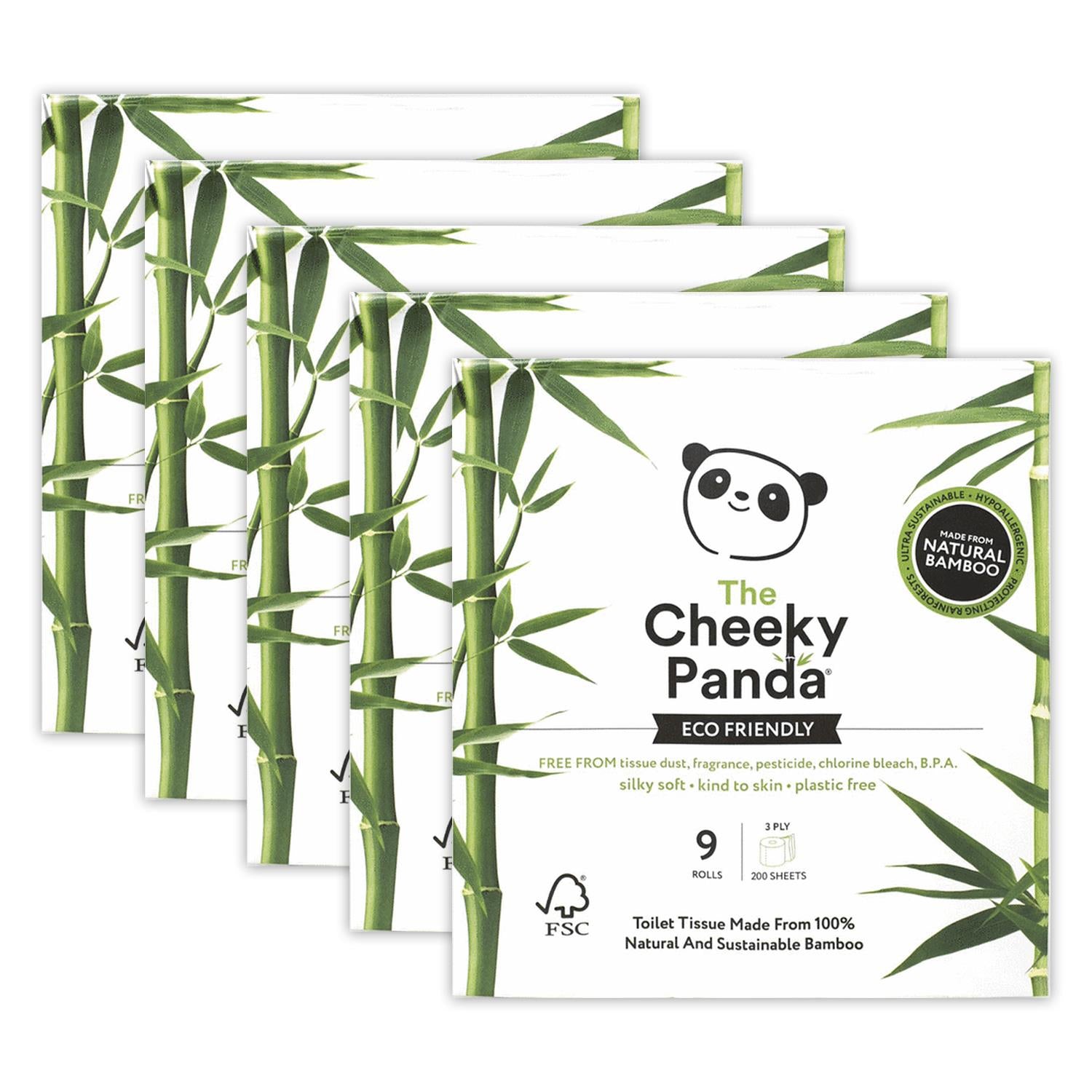 Classic Toilet Tissue From 100% Natural Bamboo, 45 Rolls(9rollsx5pack)