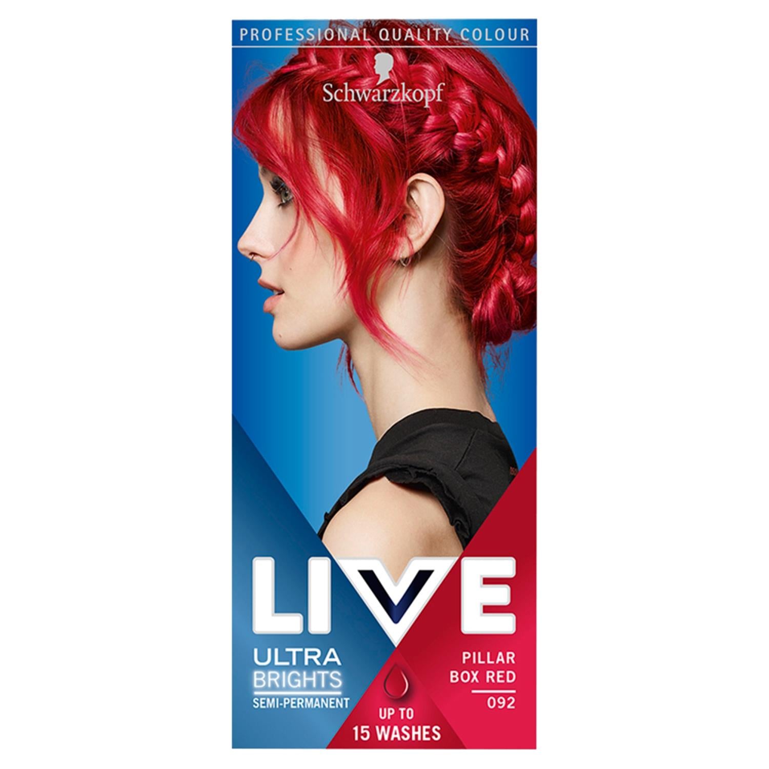 Ultra Bright Or Pastel 2in1 Semi Permanent Hair Dye, 092 Pillar Box Red