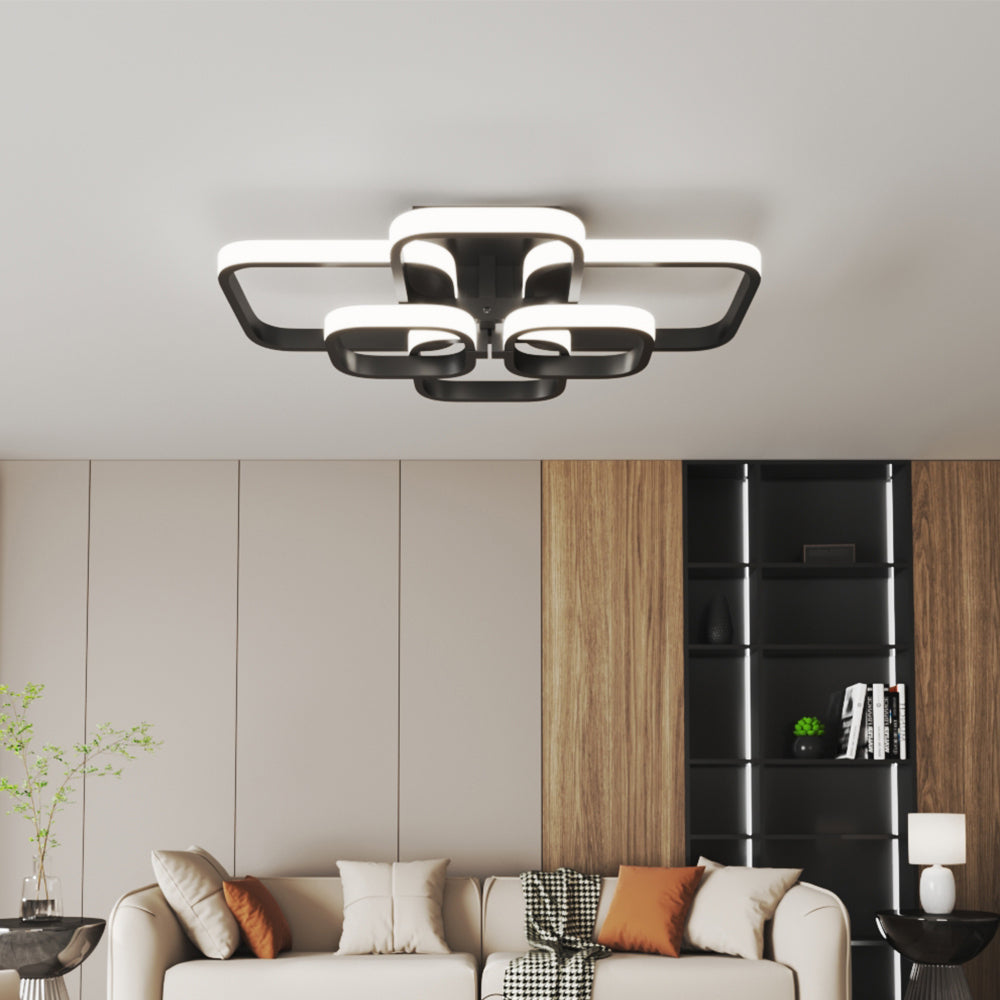 Contemporary Led Energy-efficient Semi Flush Ceiling Light | Cool White