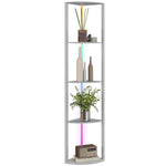 Rgb Led Floor Lamp With Shelves And Remote Control For Living Room | Grey