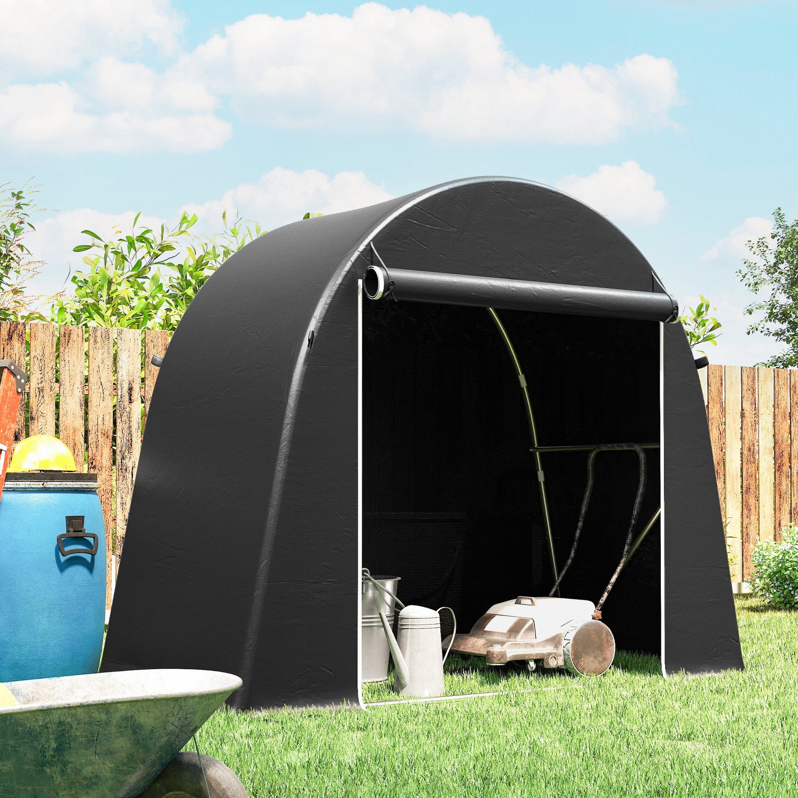 8 X 4 Ft Garden Storage Shed Tent Bike Tent | Dark Grey