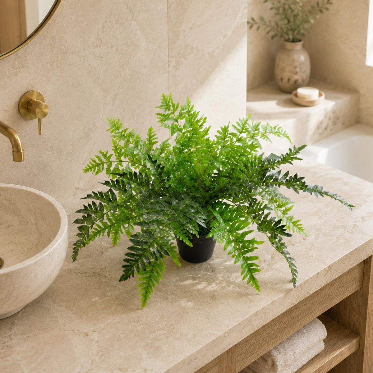 50cm Luxury Artificial Evergreen Fern Plant