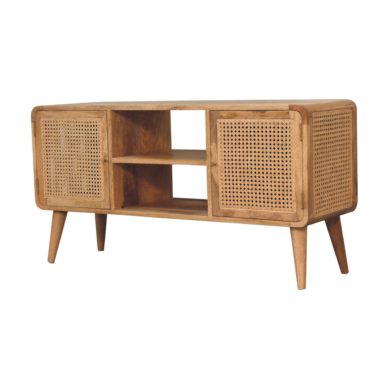 Solid Wood Larrisa Woven Media Unit