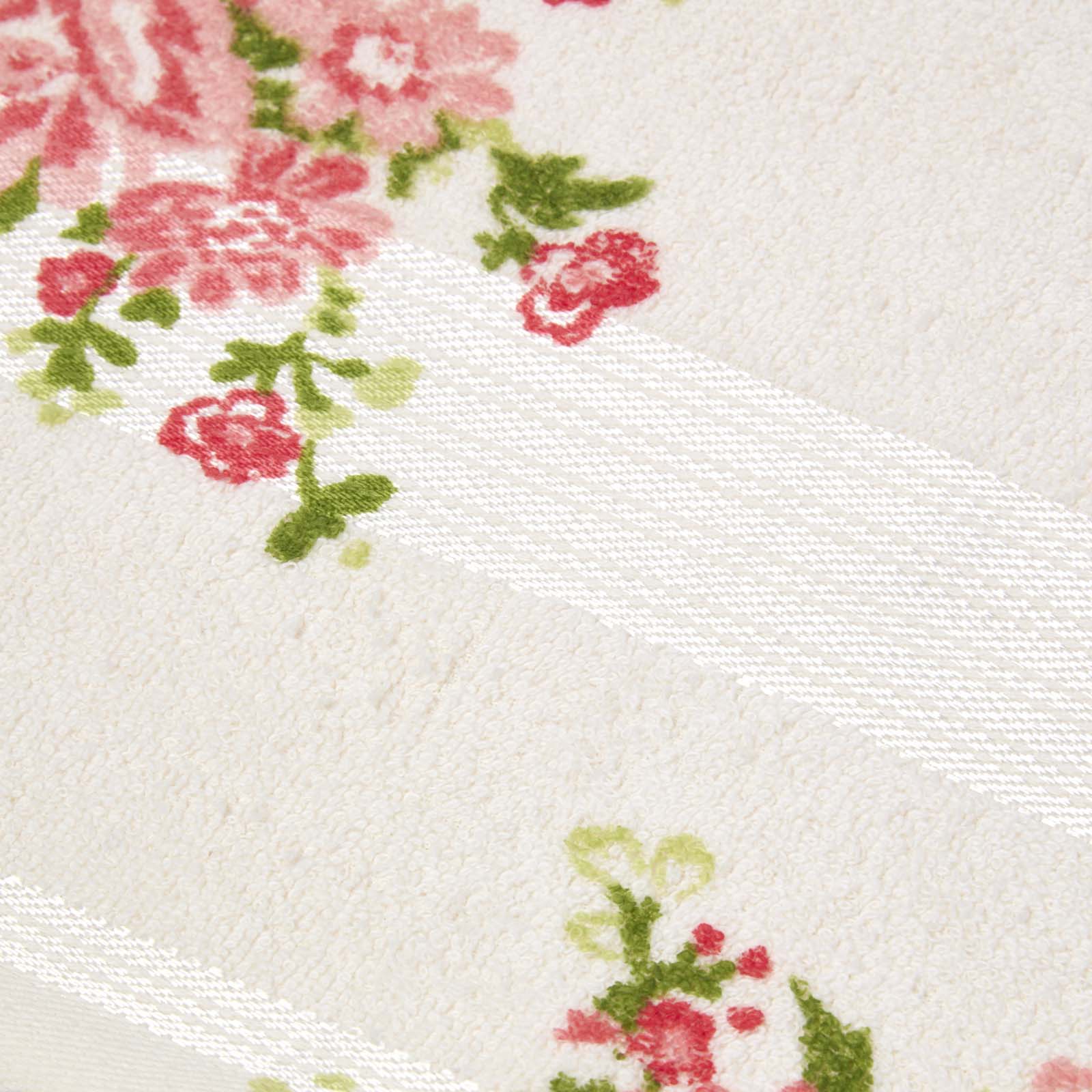 Floral Printed 100% Cotton Towel | Bath Towel | Cream