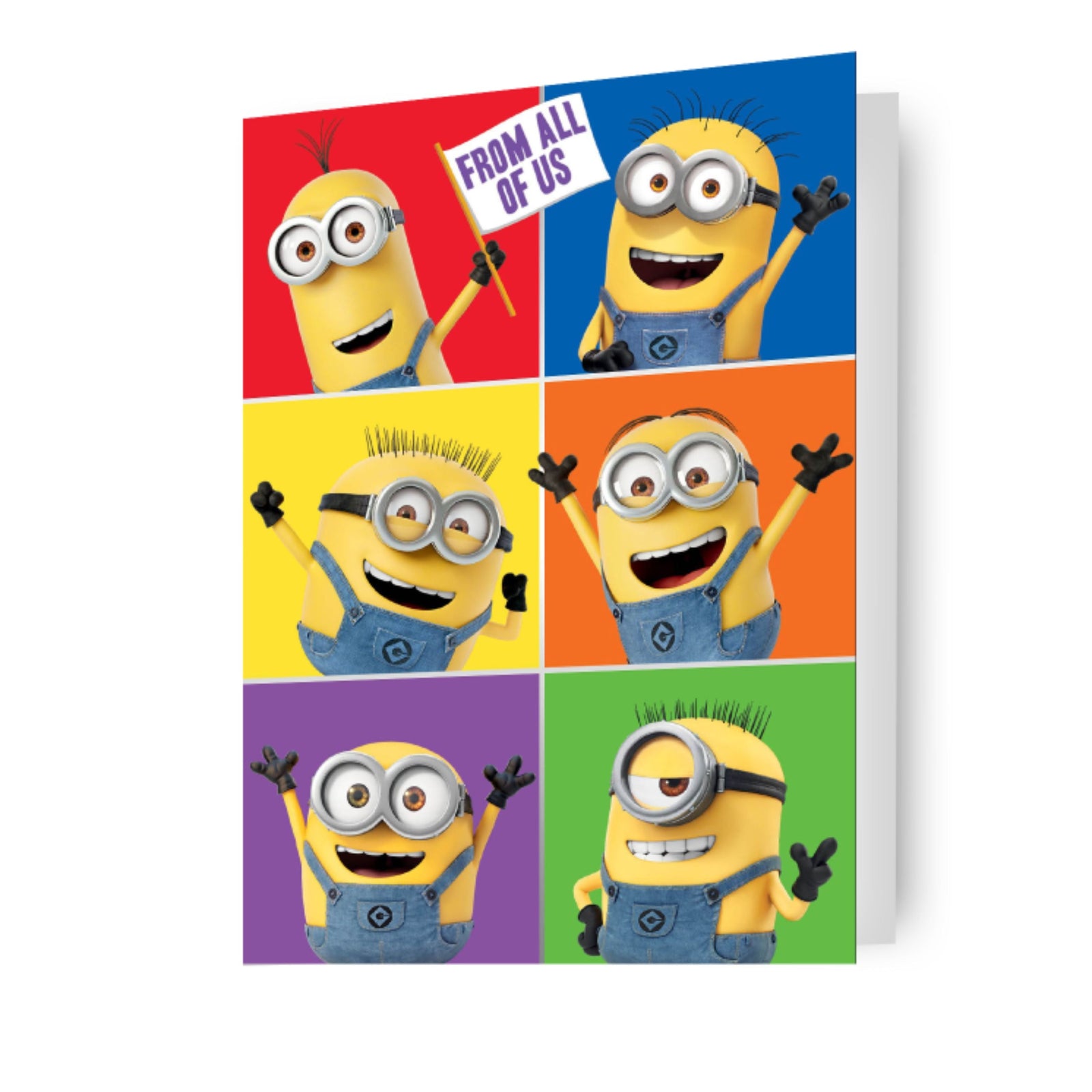 Minions 'from All Of Us' Blank Card, Birthday, Valentines, Mother's Or Fathers Day Official Product