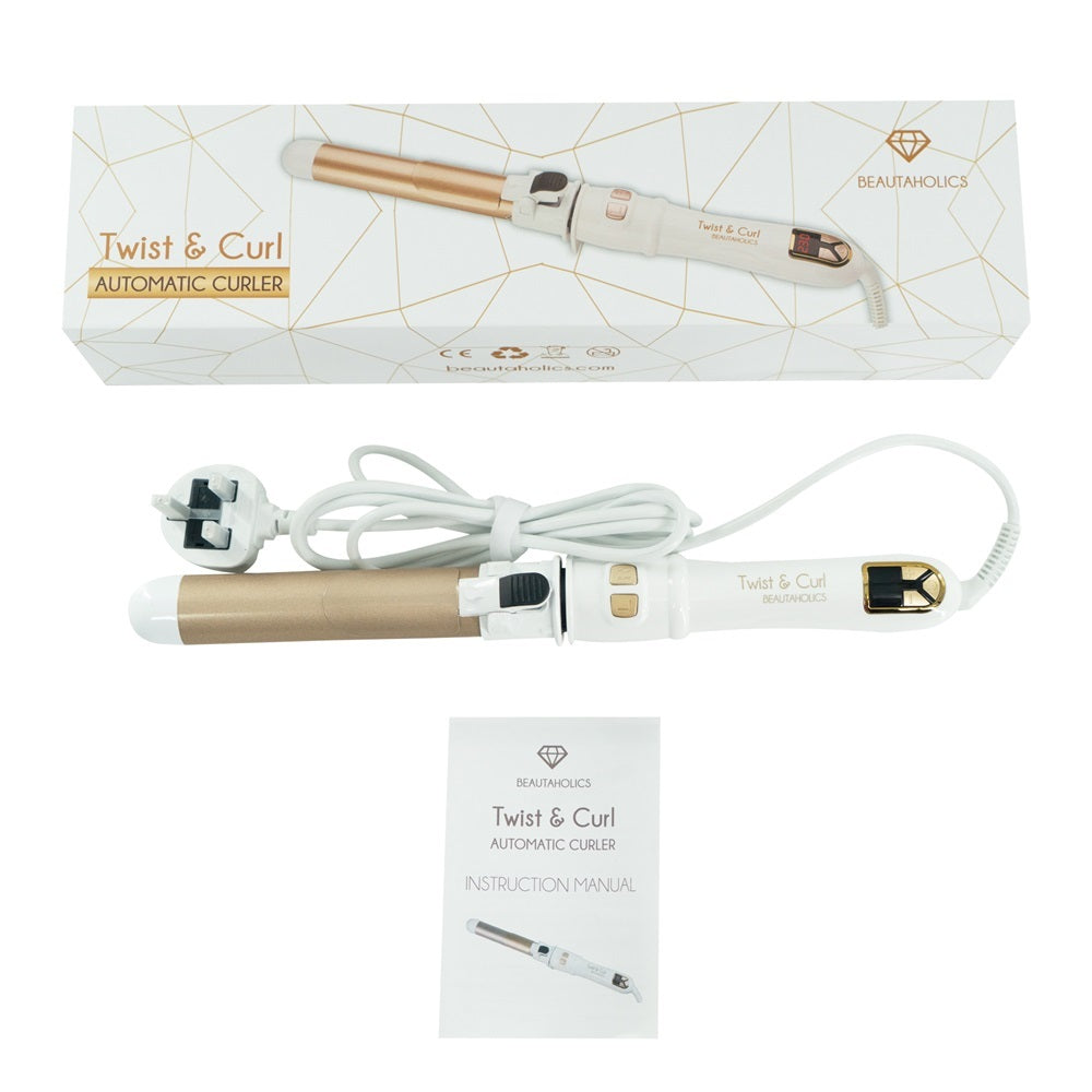 Twist  Curl Automatic Rotating Hair Curler - White 28mm | White