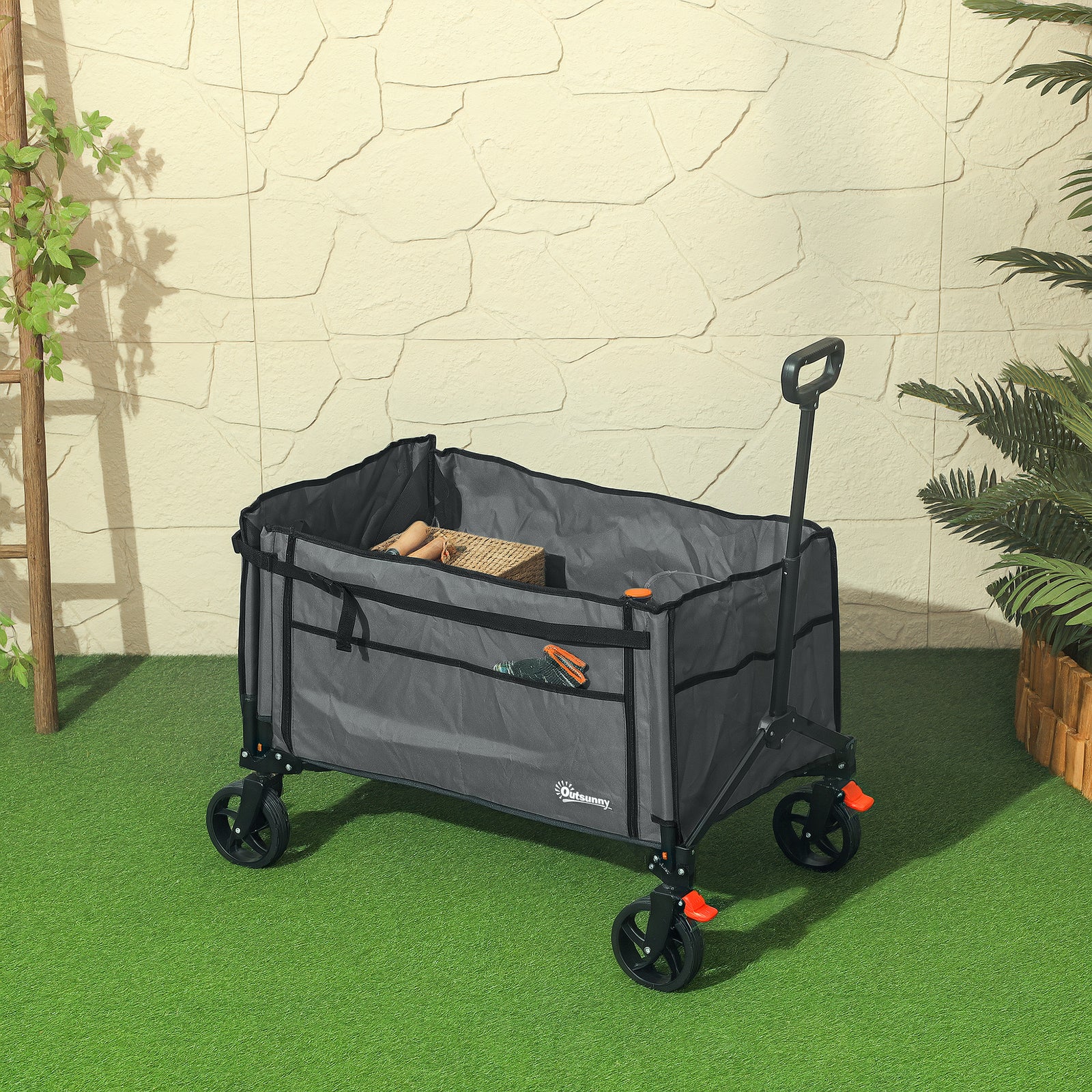 150l Folding Trolley, Collapsible Wagon | Gray