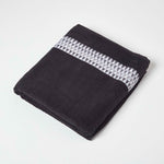 Geometric 100% Cotton Towel | Bath Sheet | Black