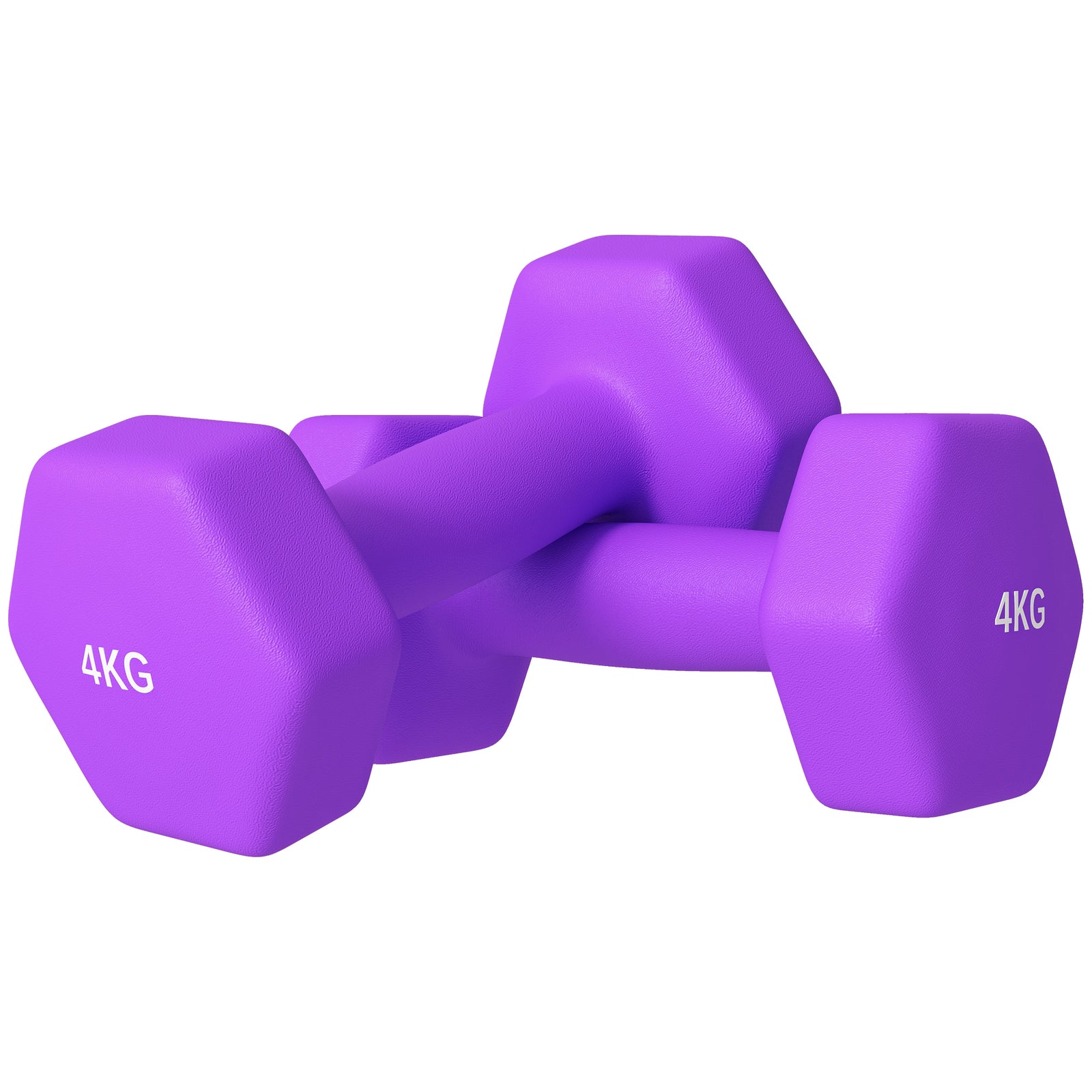 4kg Set Of 2 Dumbbells Hexagonal Weights Pair | Purple