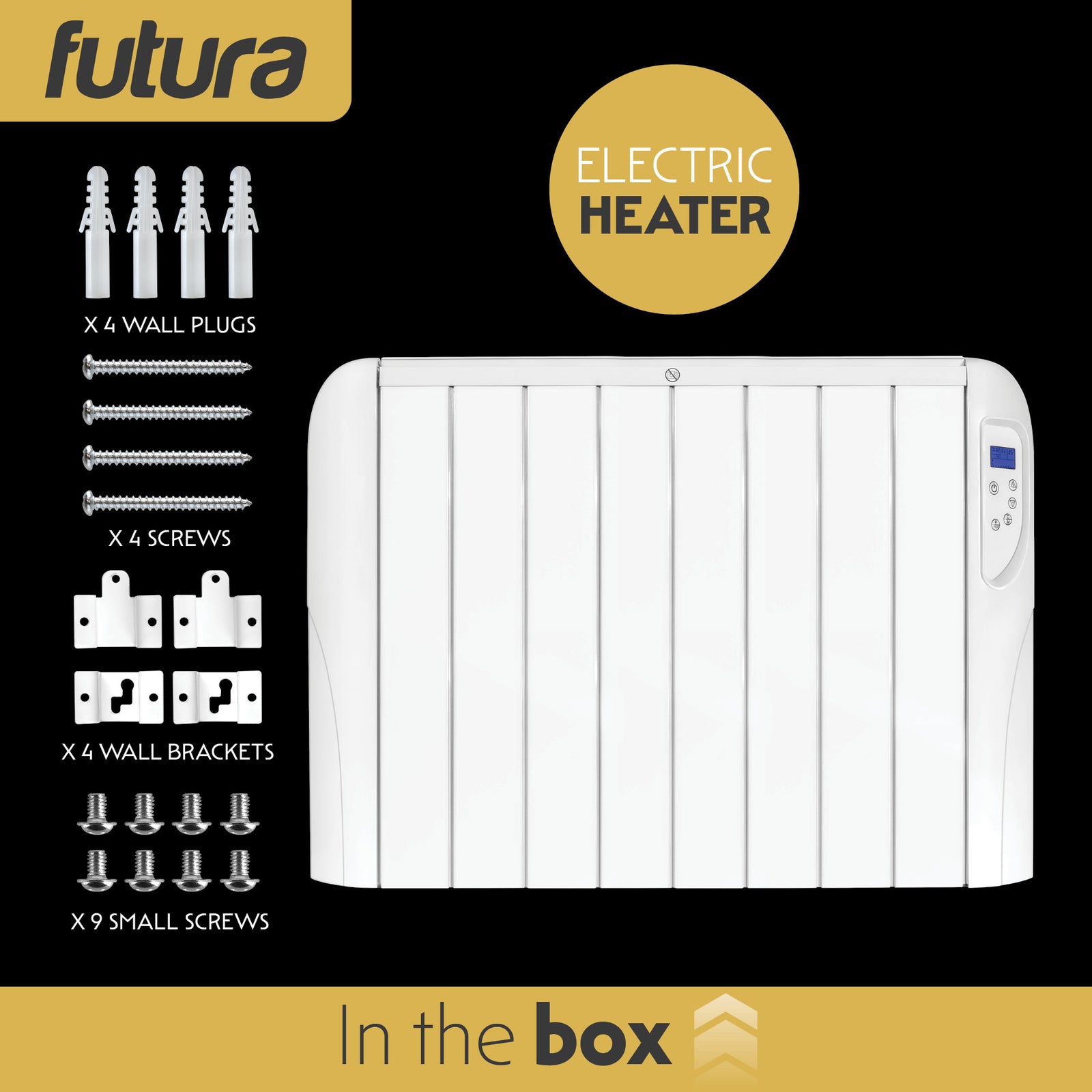 Electric Radiator Panel Heater Wall Mounted Advanced Timer Digital Thermostat, Bathroom Safe Room Heater | 2000w | White
