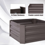 Galvanized Steel Square Raised Garden Bed Planter Box | Small | Brown
