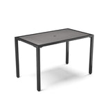 Living and Home 120cm Rectangular Outdoor Dining Table With Parasol Hole Grey