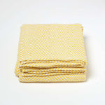 Cotton Halden Chevron Grey Throw | 150cm x 200cm | Yellow