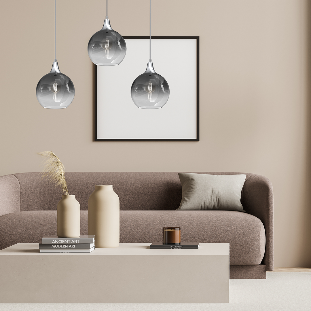 Monte Hand Made Designer Pendant Lamp Smoked Glass Shades