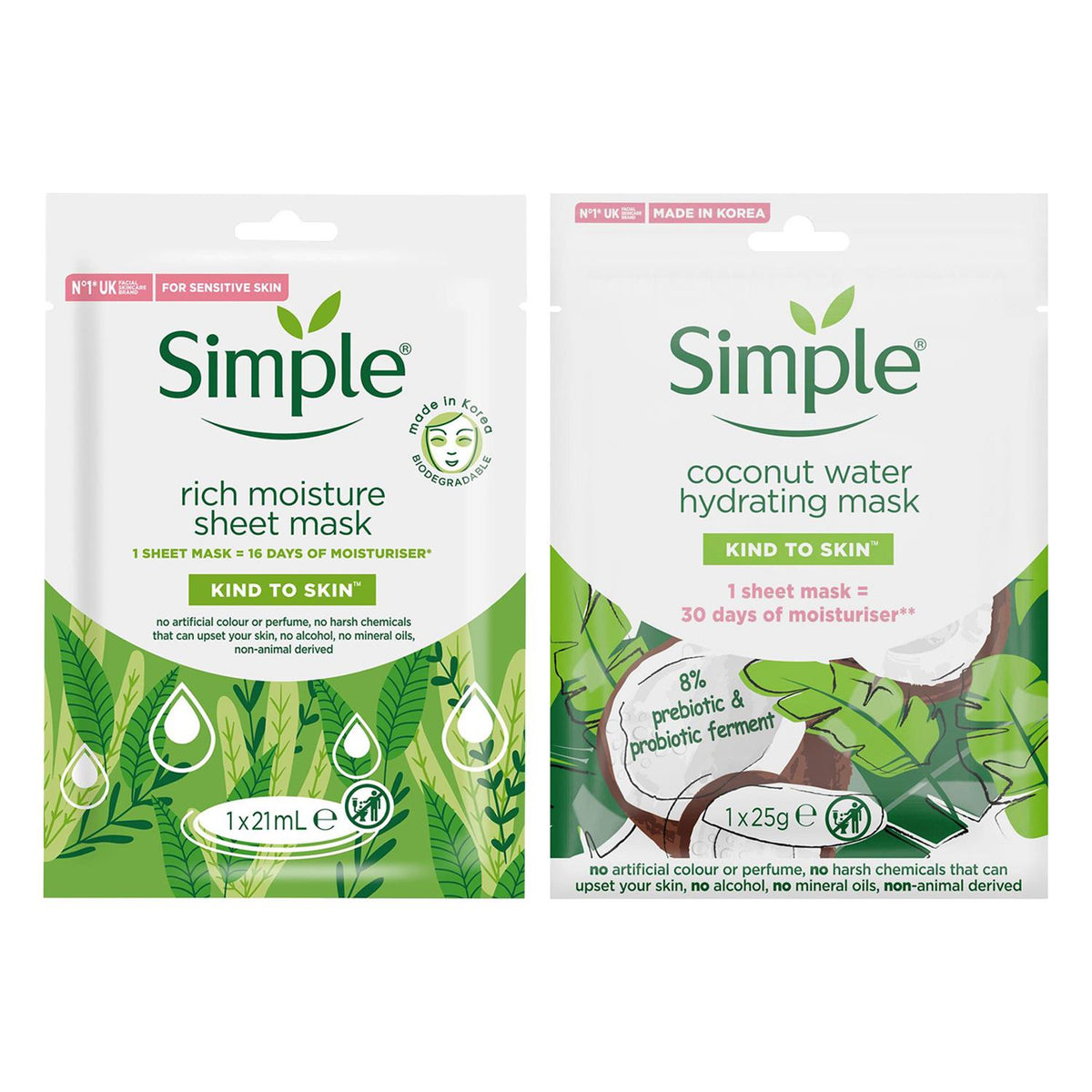 Face Sheet Mask Bundle Hydrating Coconut Water+rich Moisture | Set of 10