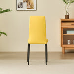 Elegant New York Dining Table Set With 4 Stylish Emily Leather Chairs | Mustard