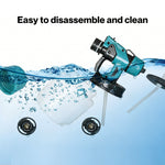 Cordless Paint Sprayer 18v Electric Spray Gun 1000ml Hvlp 6 Nozzles | Blue