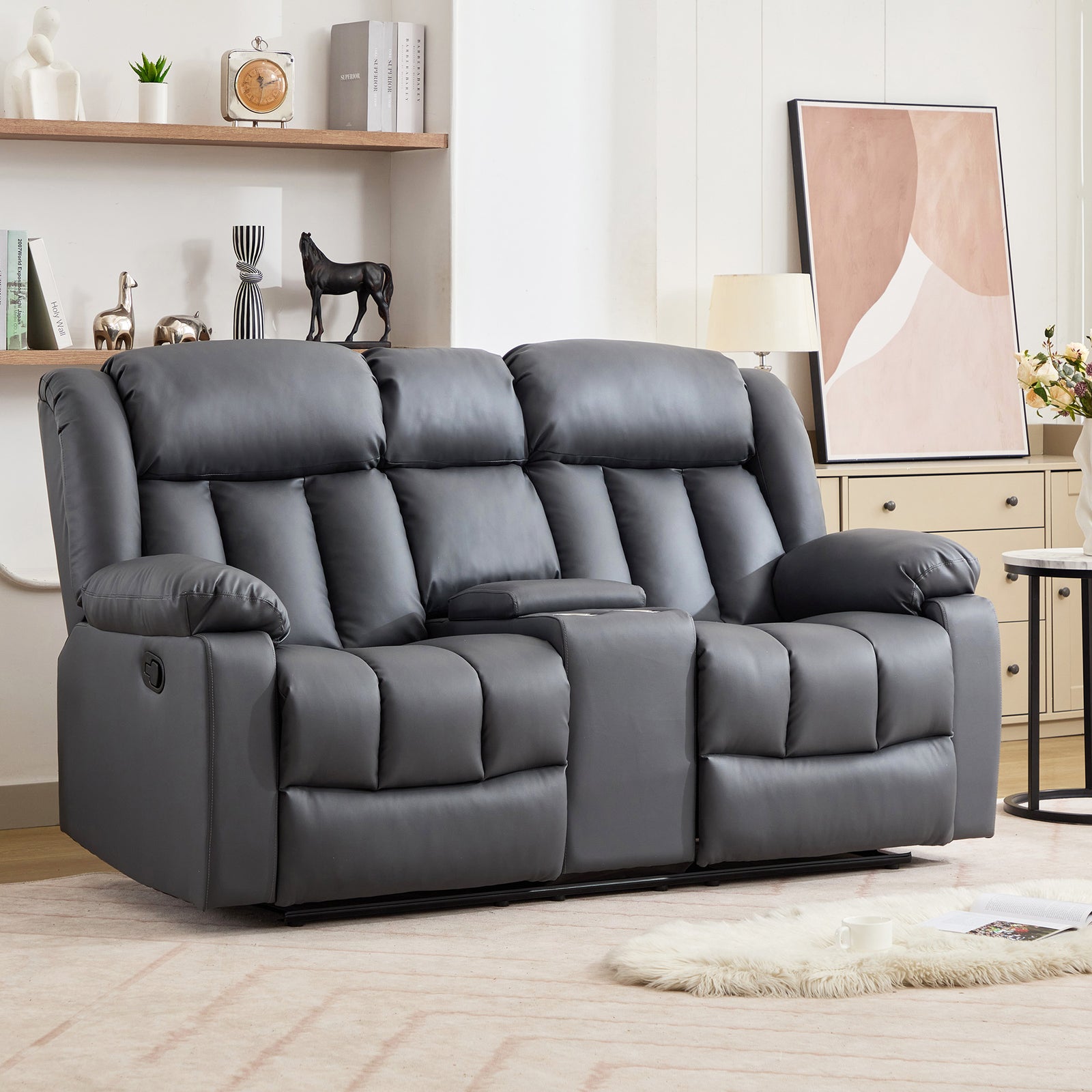 Sheridan 2 Seat Manual Recliner Sofa With Central Console