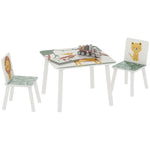 3-piece Kids Table With 2 Chairs Set For Bedroom, Nursery | Green