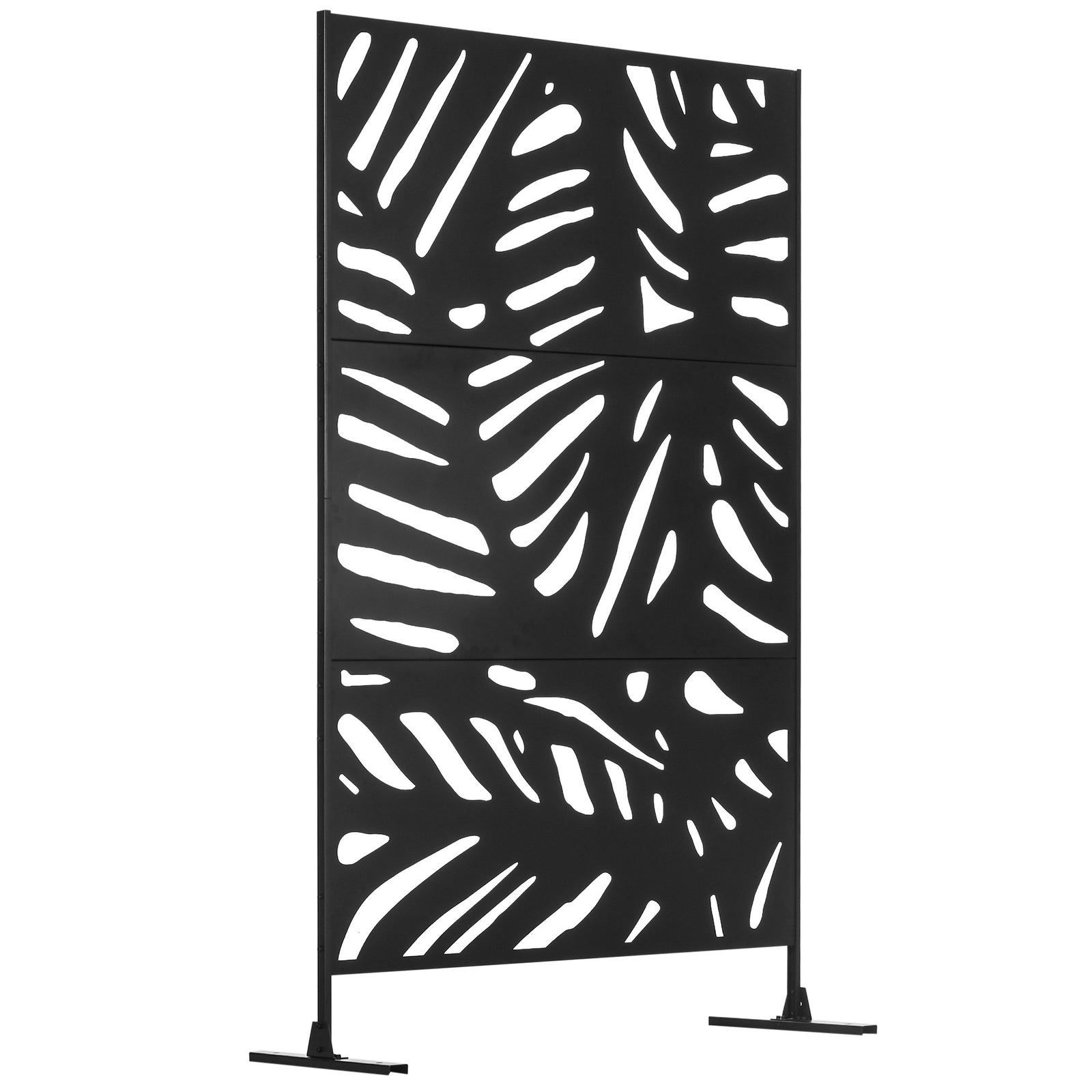 Metal Outdoor Privacy Screen W/ Stand For Garden