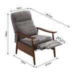 Manual Recliner Armchair Upholstered Lounge Chair With Adjustable Backrest & Footrest