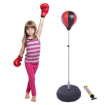 Kids Adjustable Boxing Punching Ball Set W/ Gloves | Red