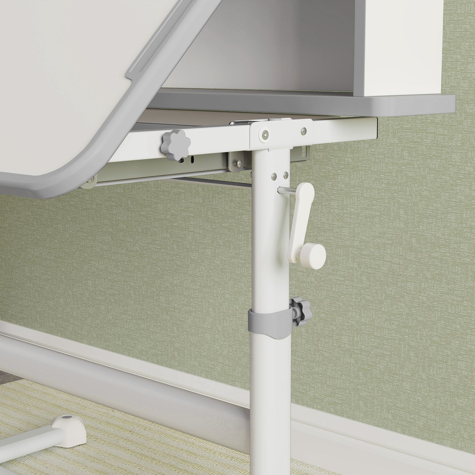 Kids Desk And Chair Set W/ Tiltable Desktop Reading Rack | Grey
