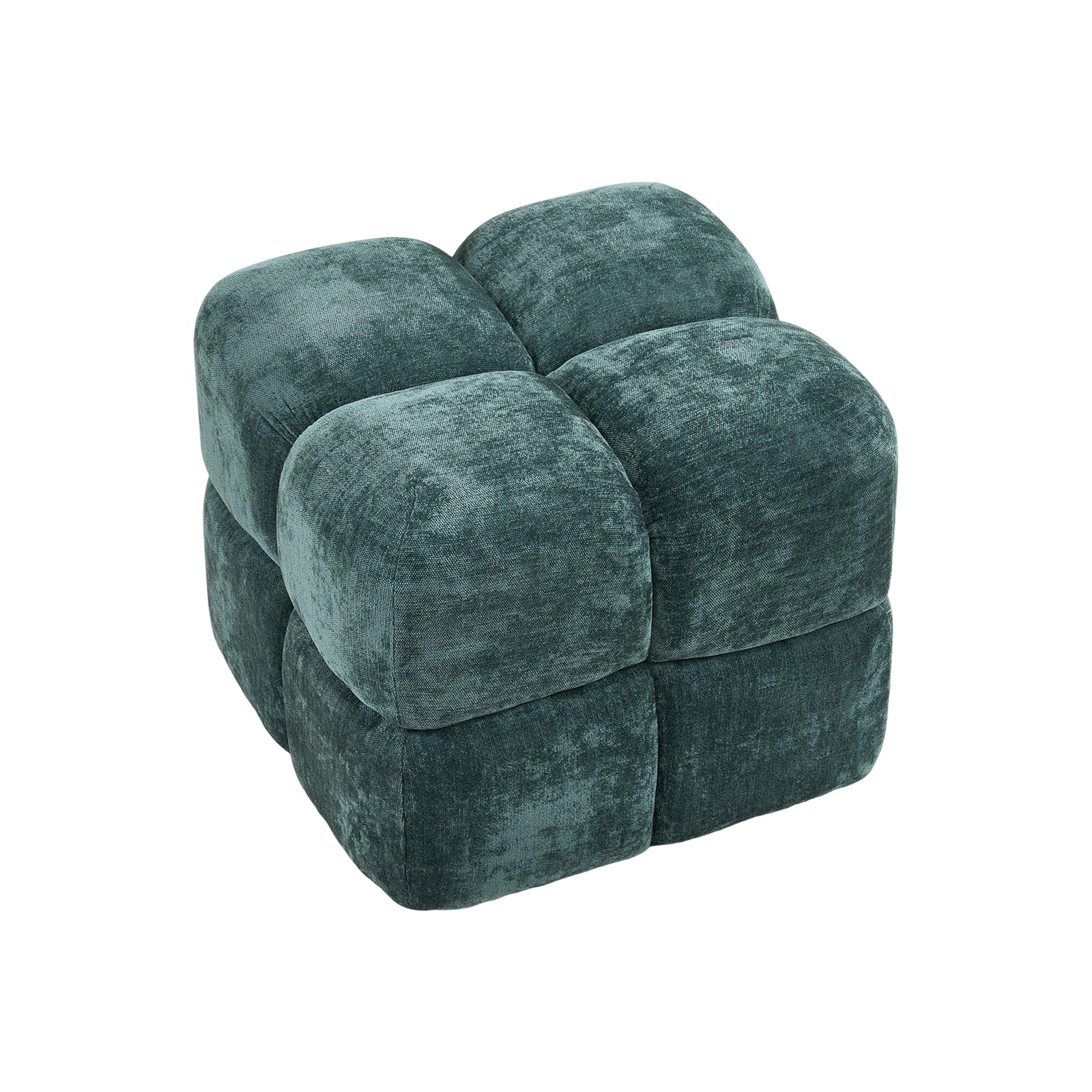 Modern Upholstered Storage Footstool Ottoman | Green